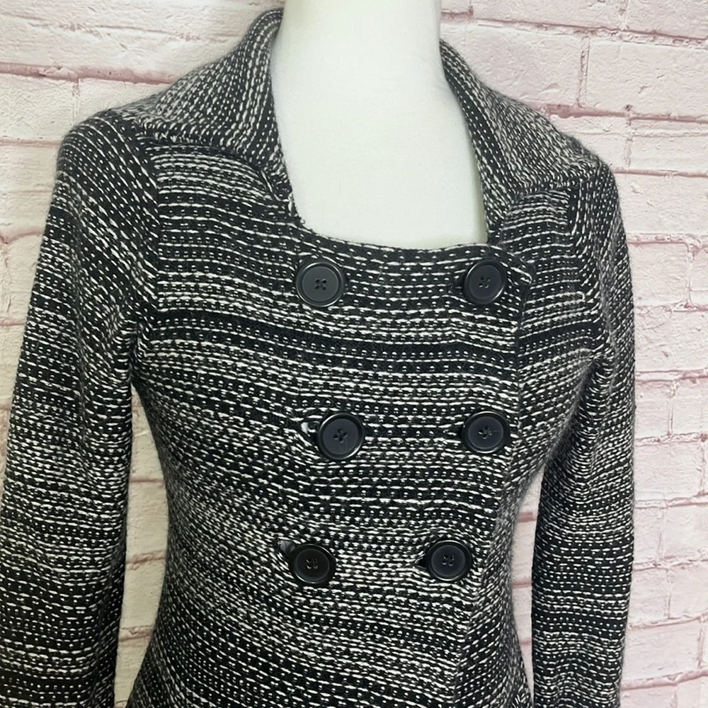 Semantiks Angora Blend Double Button Knit Sweater Coat Duster XS